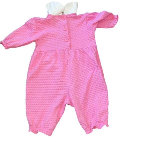 Vintage Disney embroidered Baby Winnie the Pooh Romper Pink Textured 3-6 Months - Picture 5 of 7